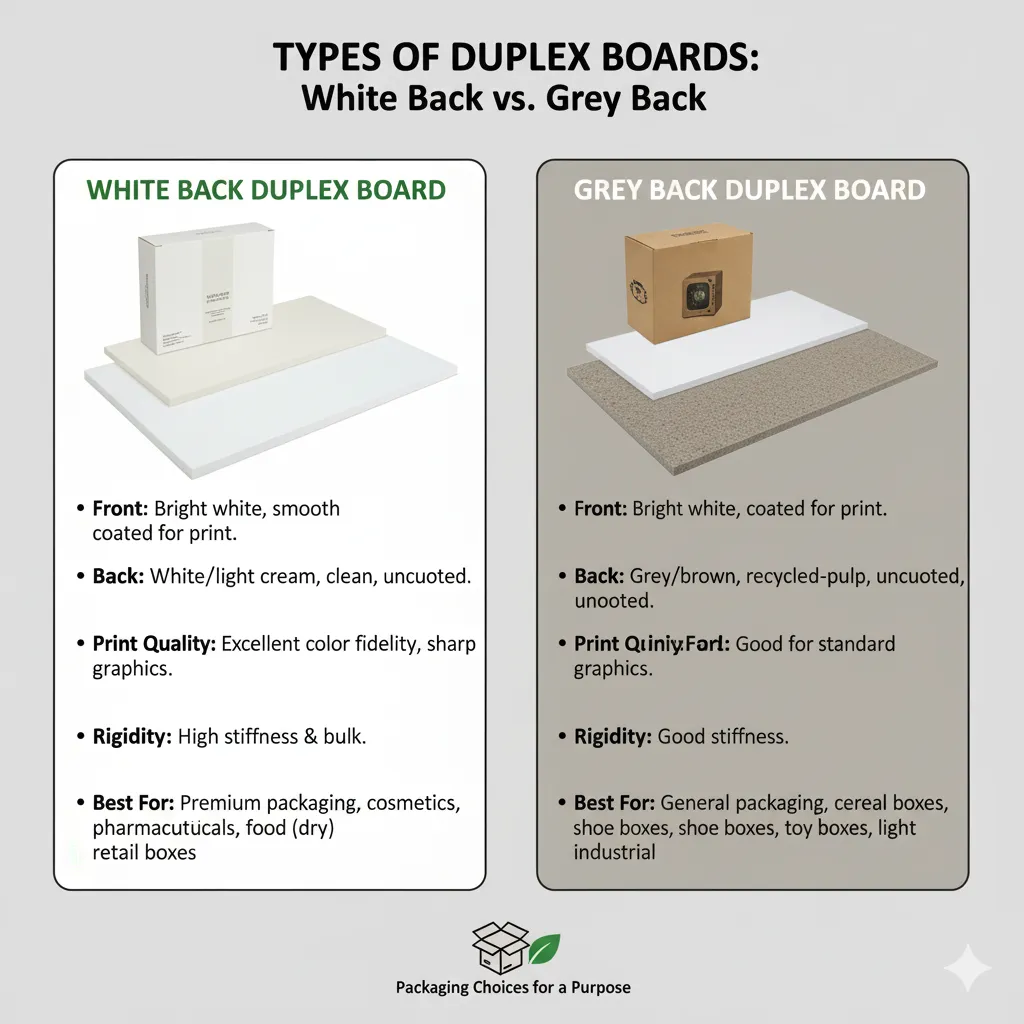 Types of Duplex Boards: White Back vs. Grey Back
