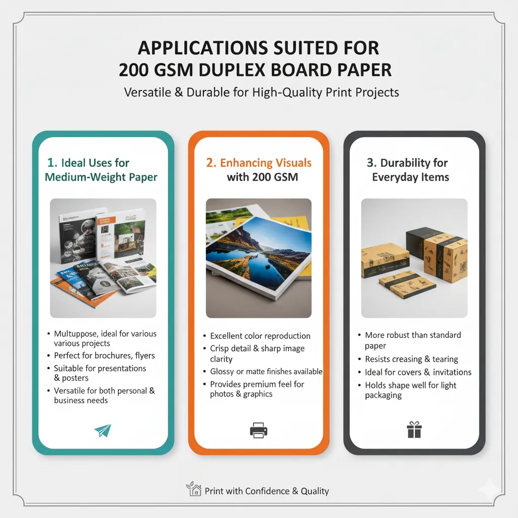 Applications Suited for 200 GSM Duplex Board Paper